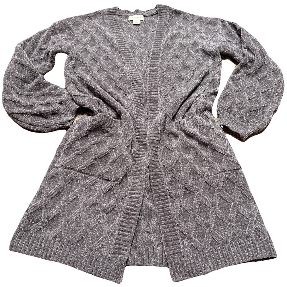 Cynthia Rowley Sweater Womens Sz-XS Soft Open Front Cardigan Chunky Pockets